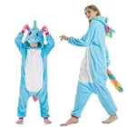 Пижама детская, с единорогом, кигуруми, синий, для мальчиков и девочек