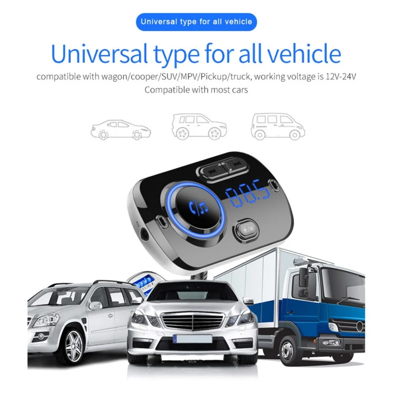 BC51 цветной дисплей Bluetooth Автомобильный fm-передатчик беспроводной радиоадаптер с