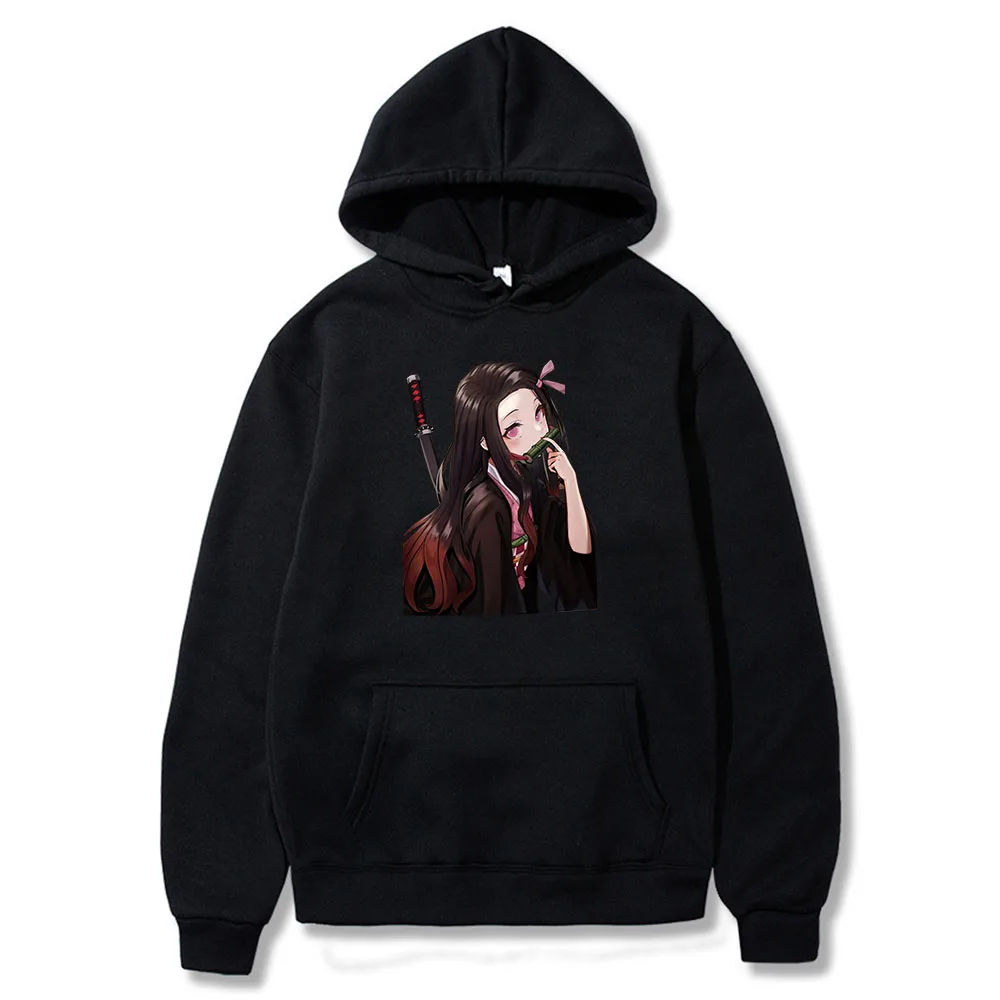 

Demon Slayer Cute Anime Printed Hoodie Woman2021 Kawaii Comfort Killua Baka Harajuku Casual Hoodies Fashion Lace-up Women Hoody