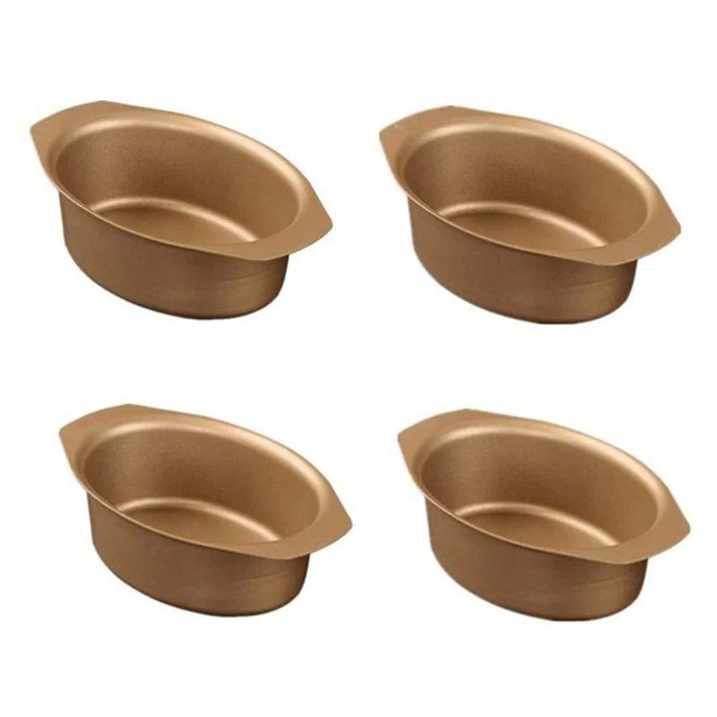 

4PCS Oval Shape Non-Stick Baking Tray Cake Moulds Bread Loaf Mold Cheese Cake Tin Pan Kitchen Cooking Baking Tool