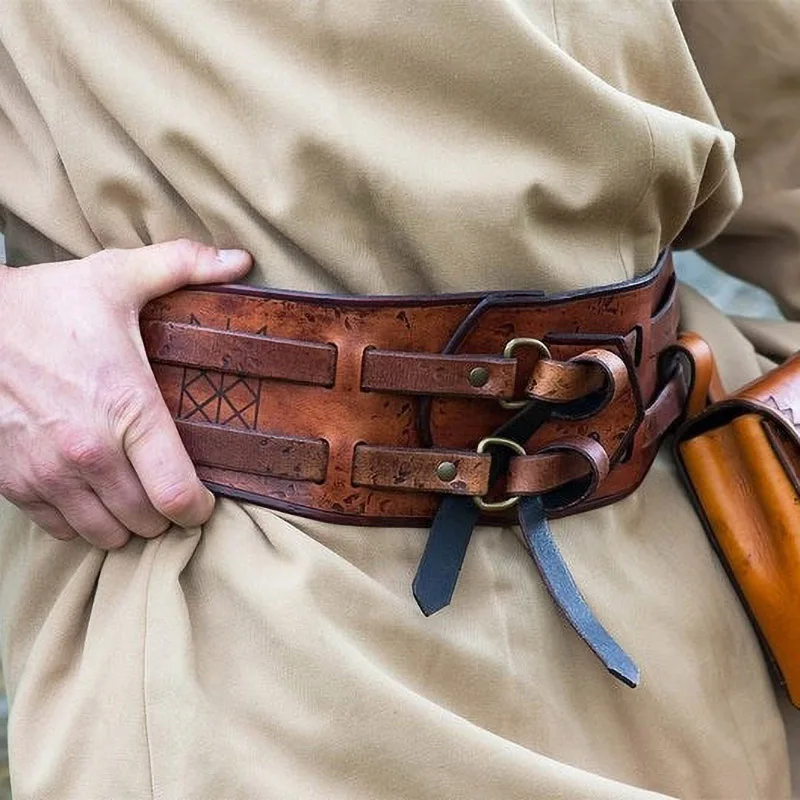 Кожаный ремень для костюма в средневековом стиле аксессуар мужчин и женщин с