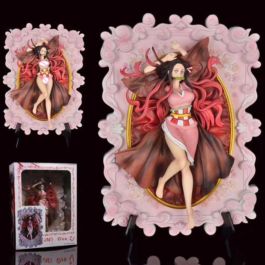 

Demon Slayer Kimetsu no Yaiba Figure GK Anime Girl Kamado Nezuko Kochou Shinobu PVC Action Figure Toy Decoration Model Doll Gift