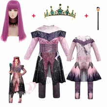 Pink Audrey Costumes Girl Halloween Costumes For Kids Women Fancy Party Costume Evie Descendants 3 Mal Cosplay Fantasia Costumes