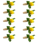 Кольца для салфеток ручной работы, 10 шт., желтые кольца для салфеток из искусственного лимона с лозой, для свадьбы, уживечерние банкета, сервировки