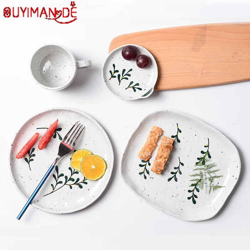 Модная классическая керамическая тарелка ручная роспись чашка керамика Ретро