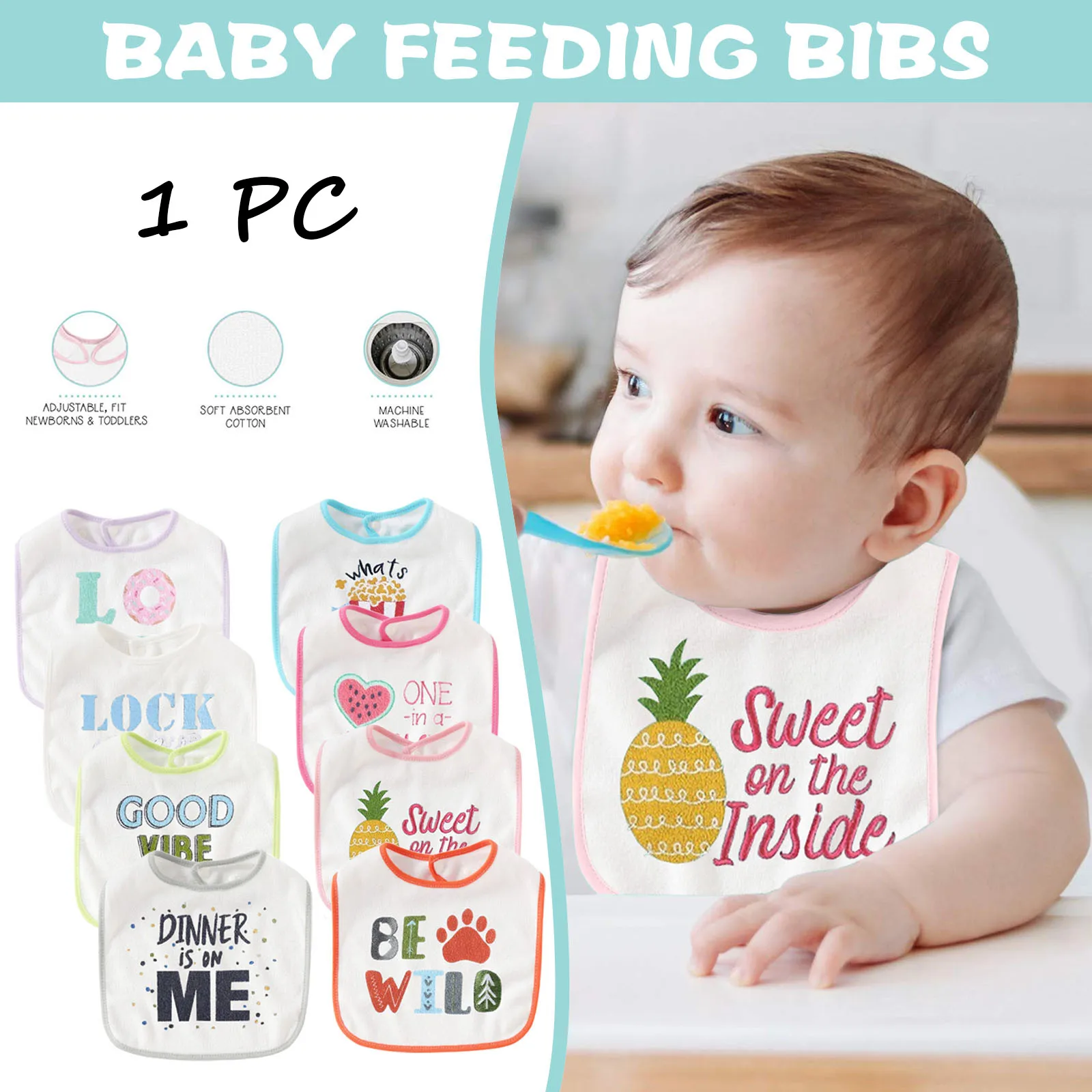 1 шт. детский хлопковый нагрудник с надписью| |