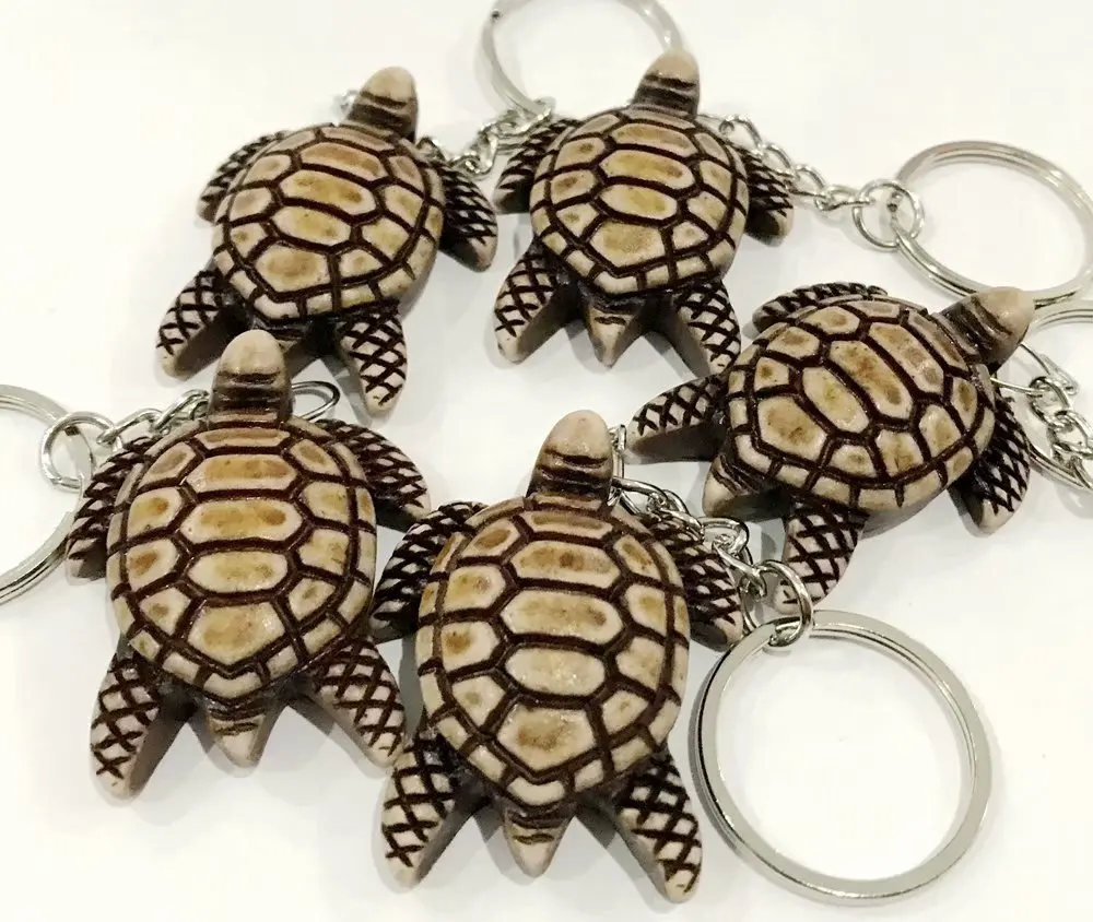 

15 pcs New Style Keychain men's and women's imitation yak bone carving tortoise shell turtle gifts Specimen