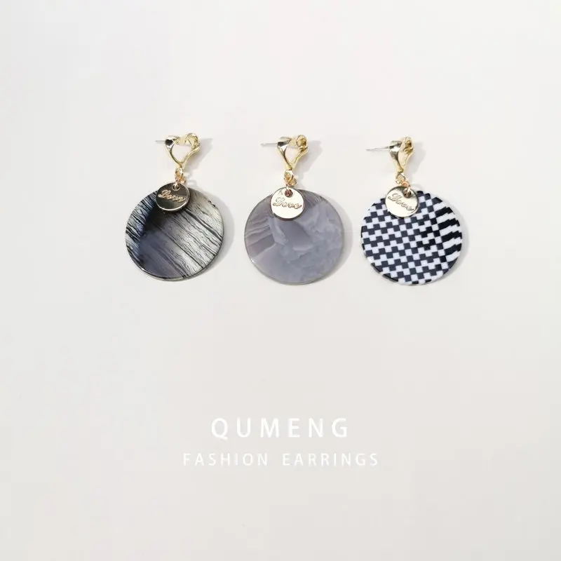 Женские акриловые серьги гвоздики QUMENG в стиле бохо из ацетата 2020|Серьги-гвоздики|