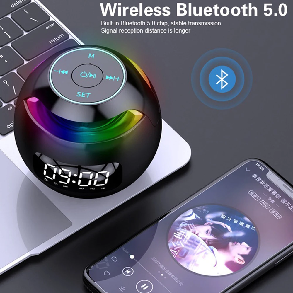 Миниатюрная Bluetooth колонка Беспроводная Колонка со светодиодный дисплеем