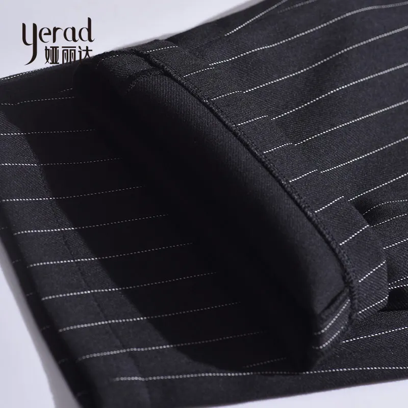 YERAD осенние элегантные женские полосатые шаровары с высокой талией офисные