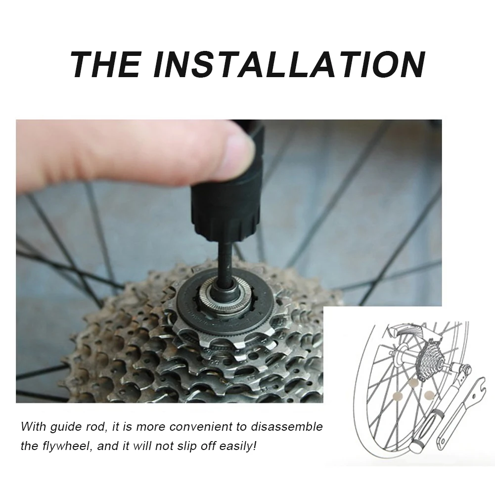 

Alloy Steel MTB Bike Bicycle Cycling Flywheel Removing Socket Guiding Stick Repairing Tools Cassette Dismounting Tool Wholesale