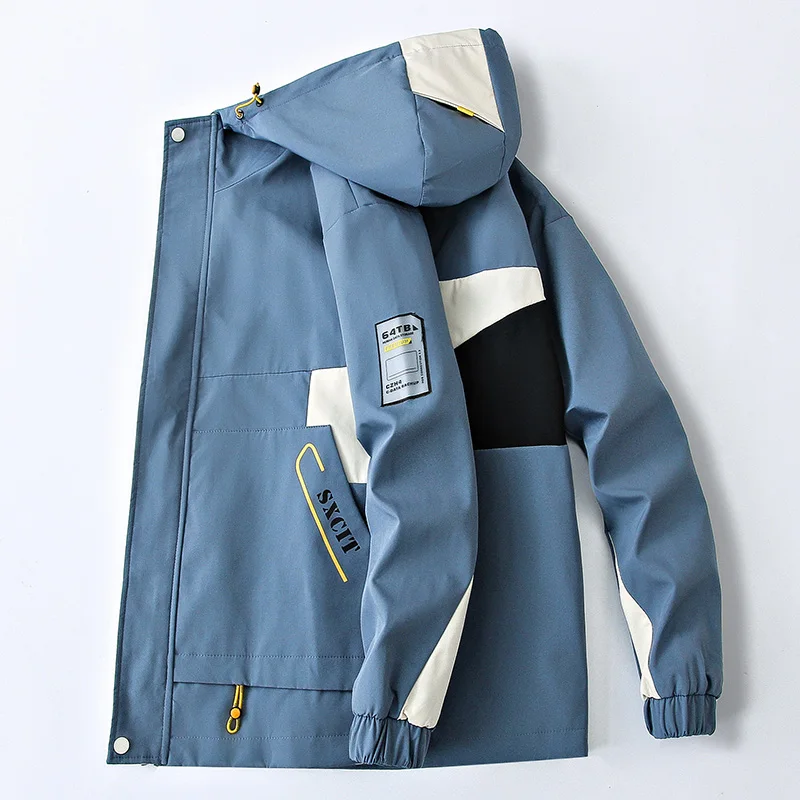 

2020 Spring Jacket Male Hooded Korean Hip Hop Streetwear Coats Fashion Youth Contrast Color Jacket Men Clothes