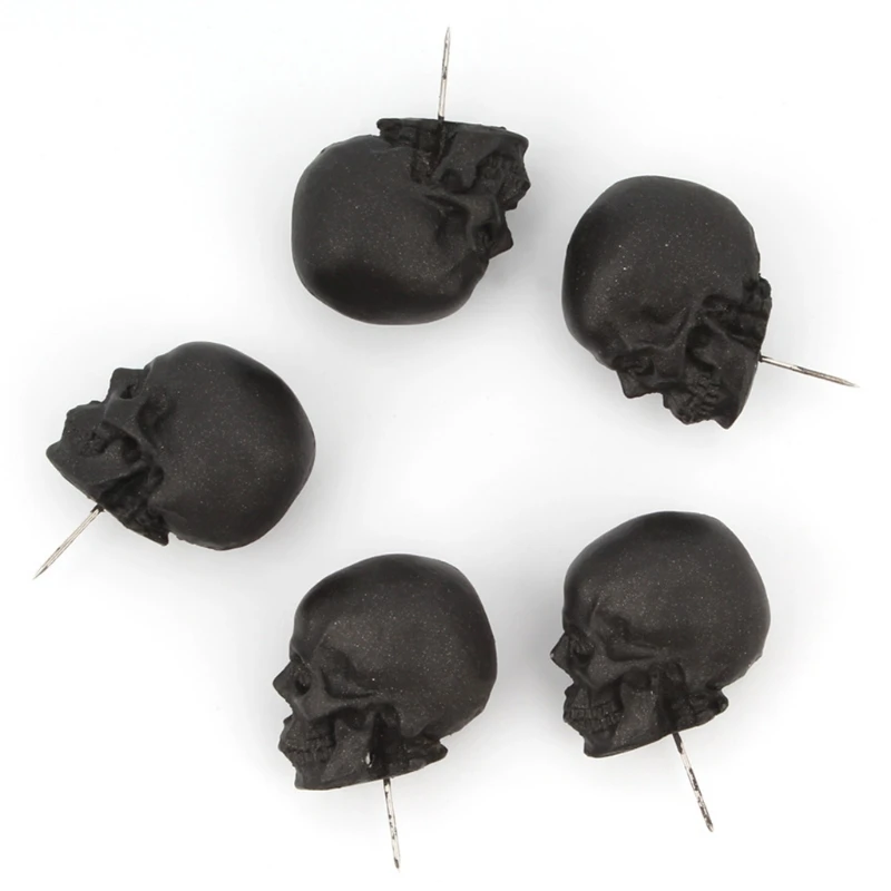 

5pcs/box Resin Skull Thumbtack Drawing Pins Pushpin Cork Board Photo Wall Map Markers School Supply Dropship