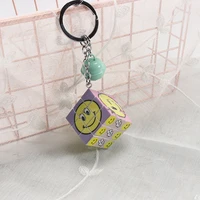 creative decompression small rubiks cube keychain male female students puzzle schoolbag backpack pendant car key ring gift2021