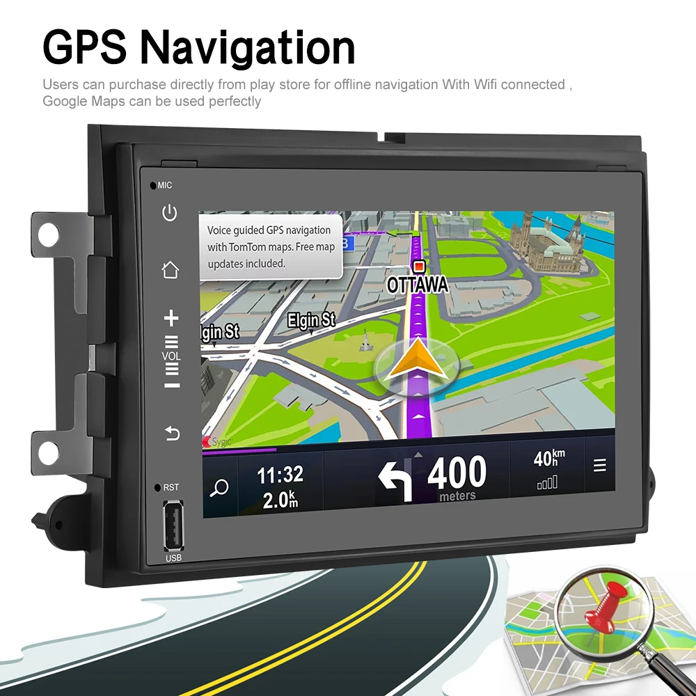 Автомагнитола Hikity мультимедийный плеер на Android с GPS для Ford F150 F250 F350 Fusion Taurus Freesatr MKX