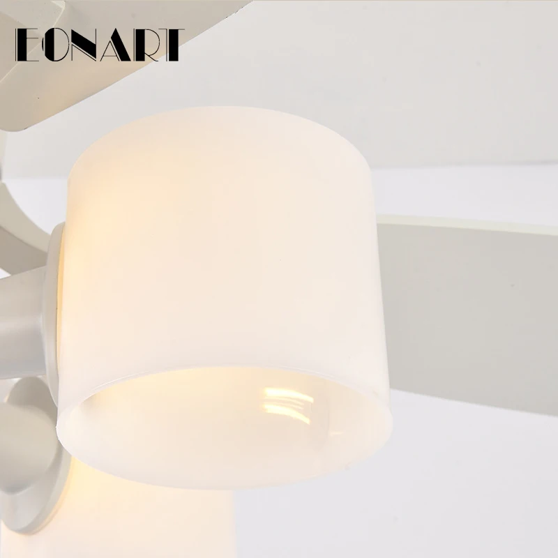 Современный потолочный вентилятор из фанеры 52 дюйма с лампой освещение на крыше