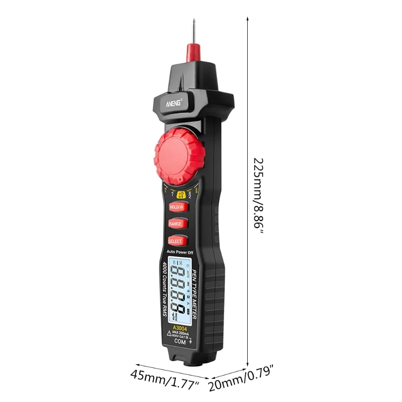 

F2TE A3004 Pen Type Multimeter 4000 Counts AC/DC Voltage Resistance Capacitance Diode