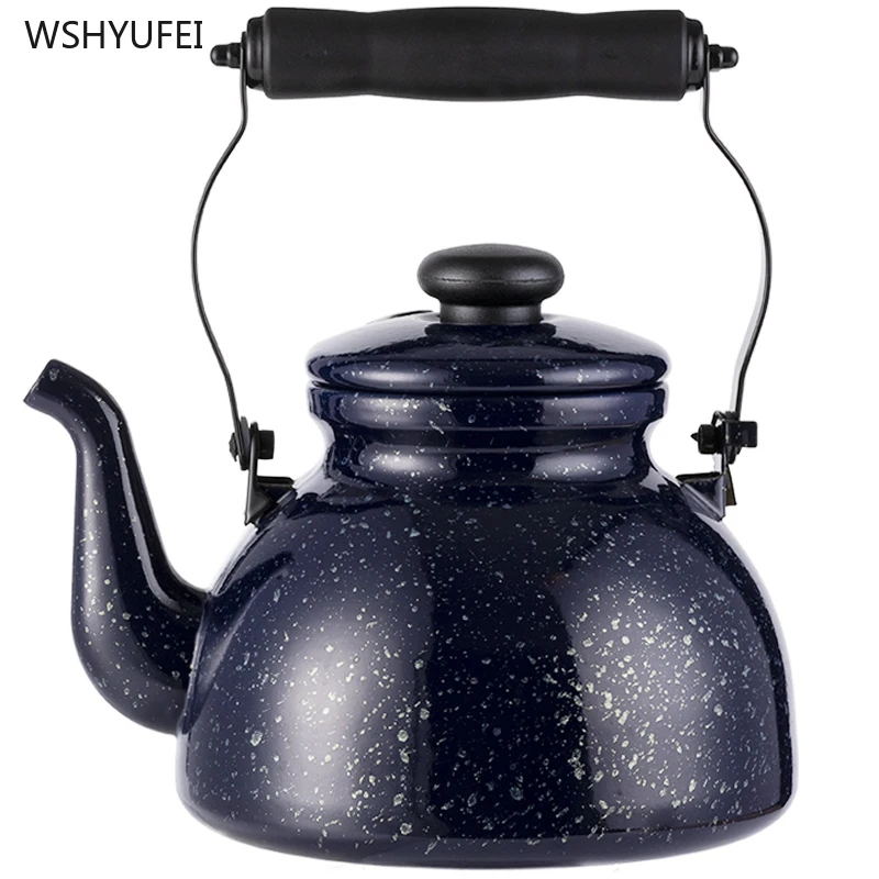 

Large capacity 2.5LStarry Enamel Teapot Kettle Home Gas Induction Cooker Enamel Pot Whistling Water Carafe Flat bottom kettle
