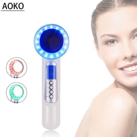 aoko ultrasonic led photon therapy beauty machine deep clean face massage anti aging wrinkle removal face lifting skin care tool