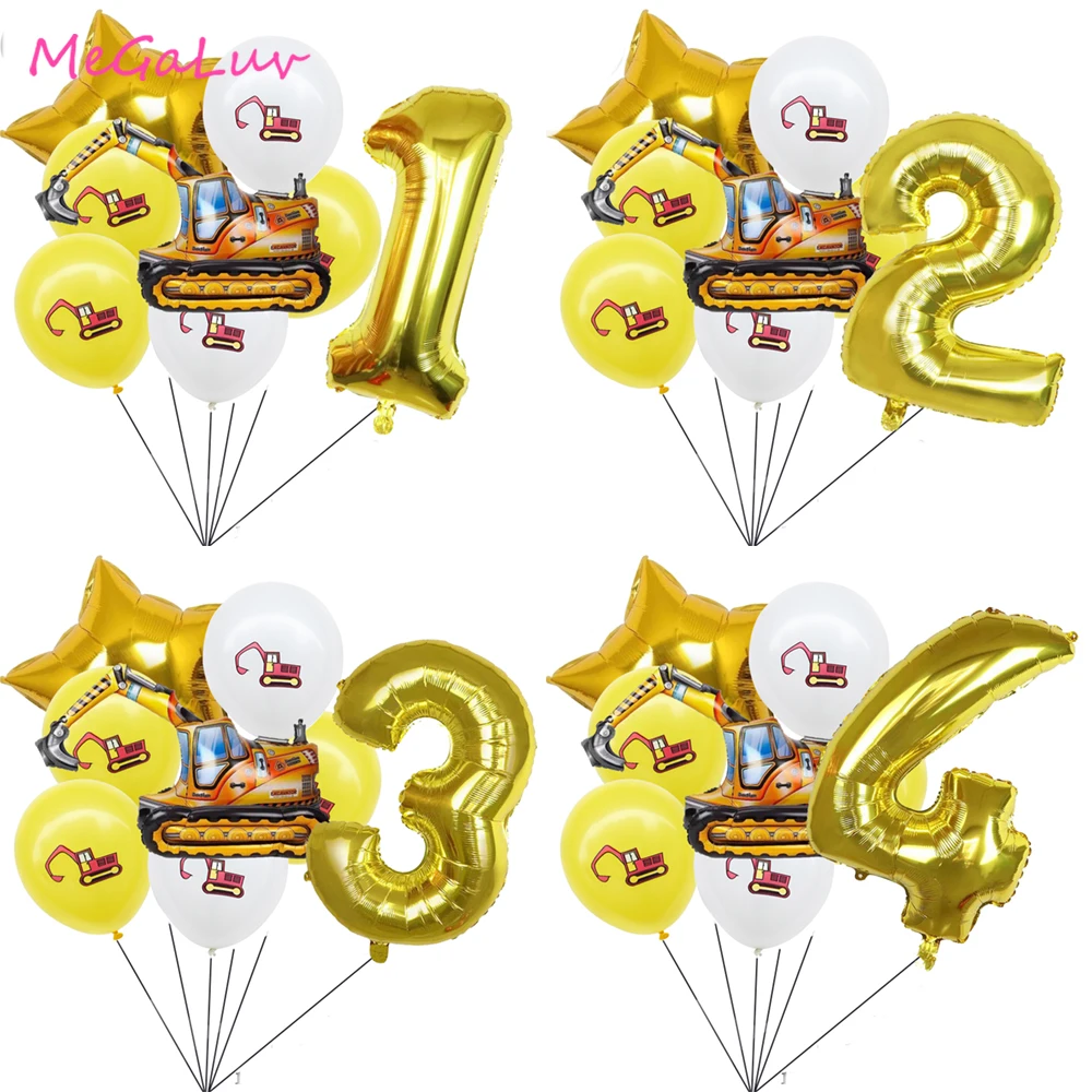 

13 экскаваторов, строительные Детские шары для вечеринки в честь Дня Рождения