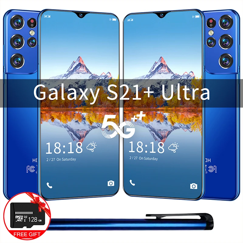 

Global Version S21+Ultra 6.7 Inch Smartphone 16GB+512GB HD Screen Android 11 Phone 6800mah With Stylus 10 Core 5G Cellphone