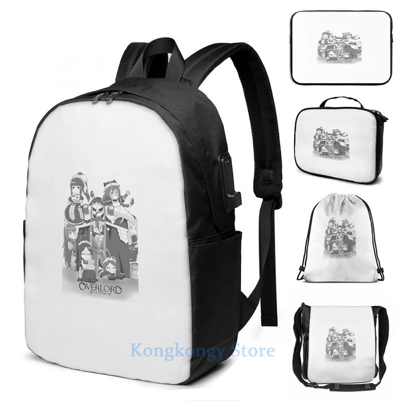 Забавный рюкзак Overlord Chibi с графическим принтом для мужчин и женщин школьные ранцы