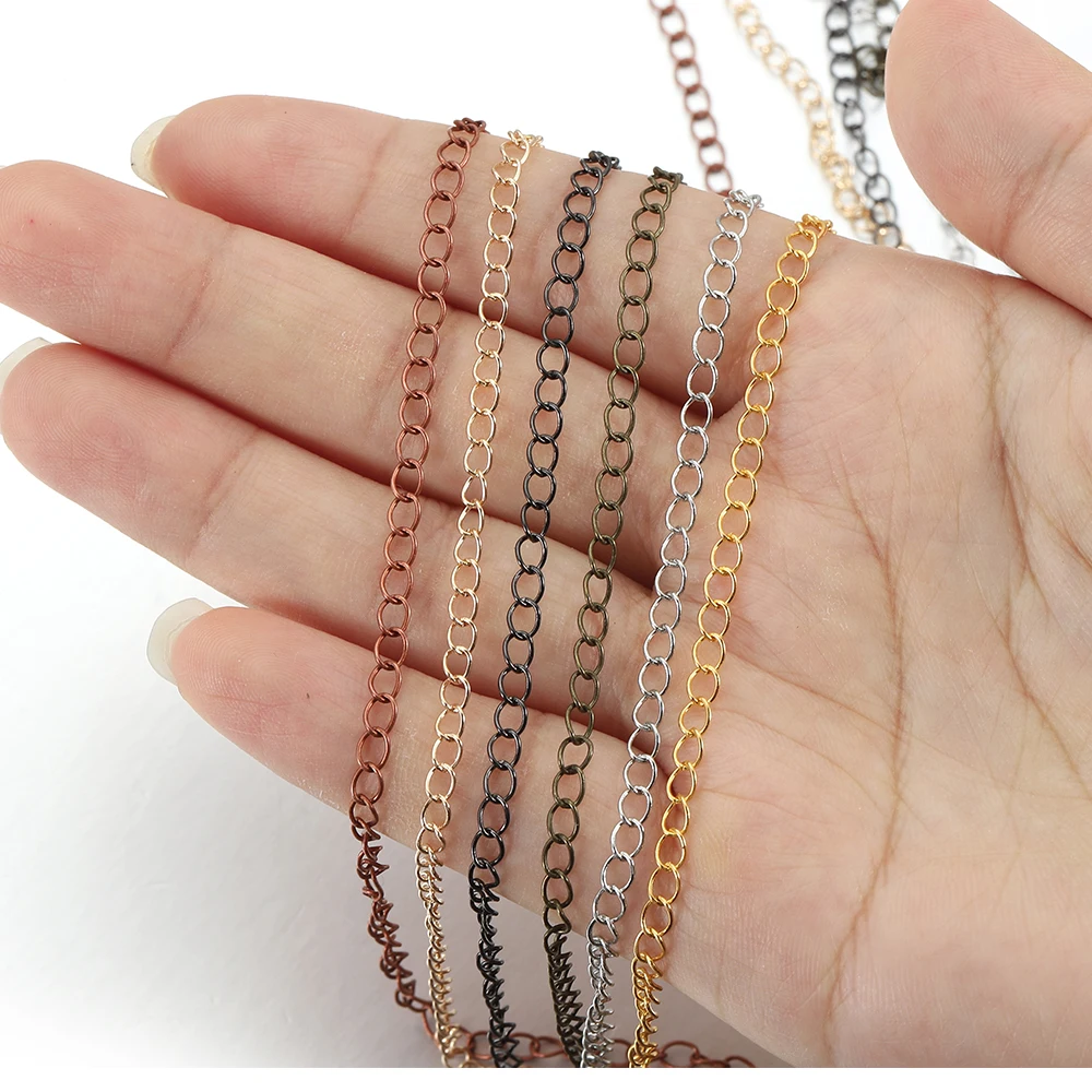 Медная цепочка-удлинитель шириной 5 метров 2 7/3/4 1 мм для изготовления ювелирных