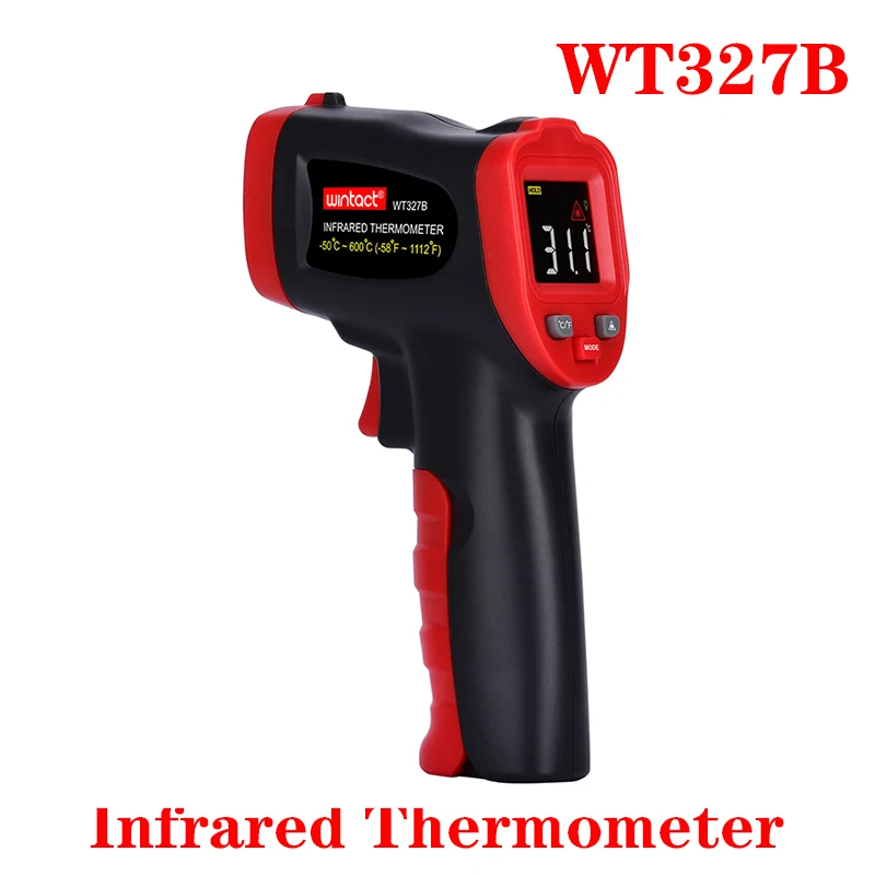 5PCS Digital Infrared Thermometer WT327B Laser Non-Contact Laser High Temperature Meter LCD Temperature Gun Pyrometer Industrial