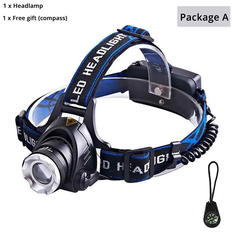 Package A Albinaly RU 6000lm Cree XML-L2 xm-l T6 светодиодные фары Масштабируемые фар Водонепроницаемый Глава Факел глава лампа Рыбалка Охота свет - Испускаемый цвет: Package A