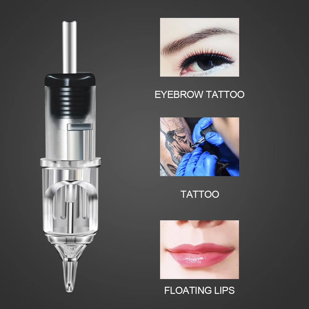 20PCS Tattoo Cartridge Needle 3/5/7/9/11/14RL Disposable Semi-Permanent Eyebrow Lip Makeup Cartridge Needles for Tattoo Machine
