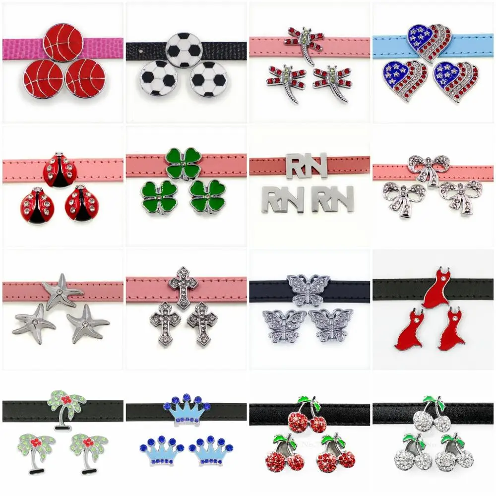 Дополнительные опции 100 шт. 10 мм Подвески-слайдеры подходят для ожерелья и