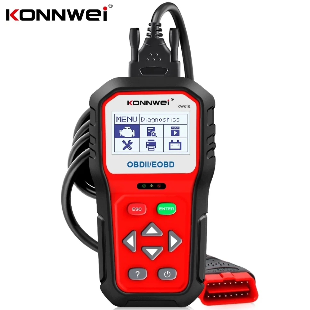 

Professional Anto Scanner OBD2 Diagnostic Scanner Tool KW818 Code Reader Scanne Check Engine Light Tools for All Cars After 1996
