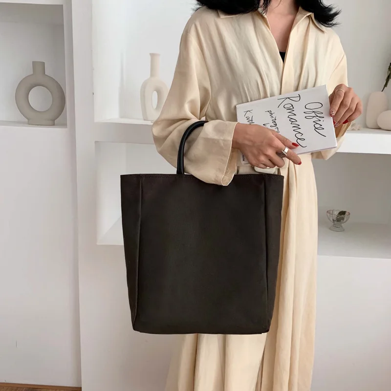 New fashion simple leisure Tote Bag student schoolbag large capacity canvas briefcase
