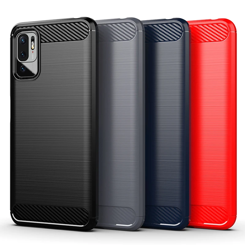 

Shockproof Carbon Fiber Cover For Xiaomi Redmi Note 10 5G Case Redmi Note 10 5G Silicone Back Case For Redmi Note 10 5G Fundas