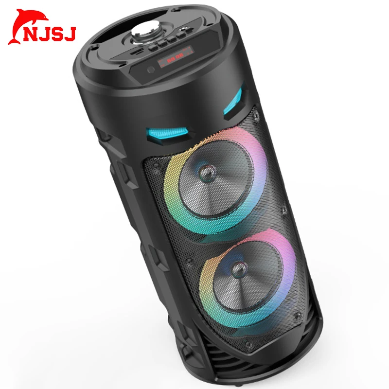 NJSJ Speakers Bluetooth Party 30W Portable Big Power Stereo Subwoofer Outdoor with Microphone and Remote Control | Электроника