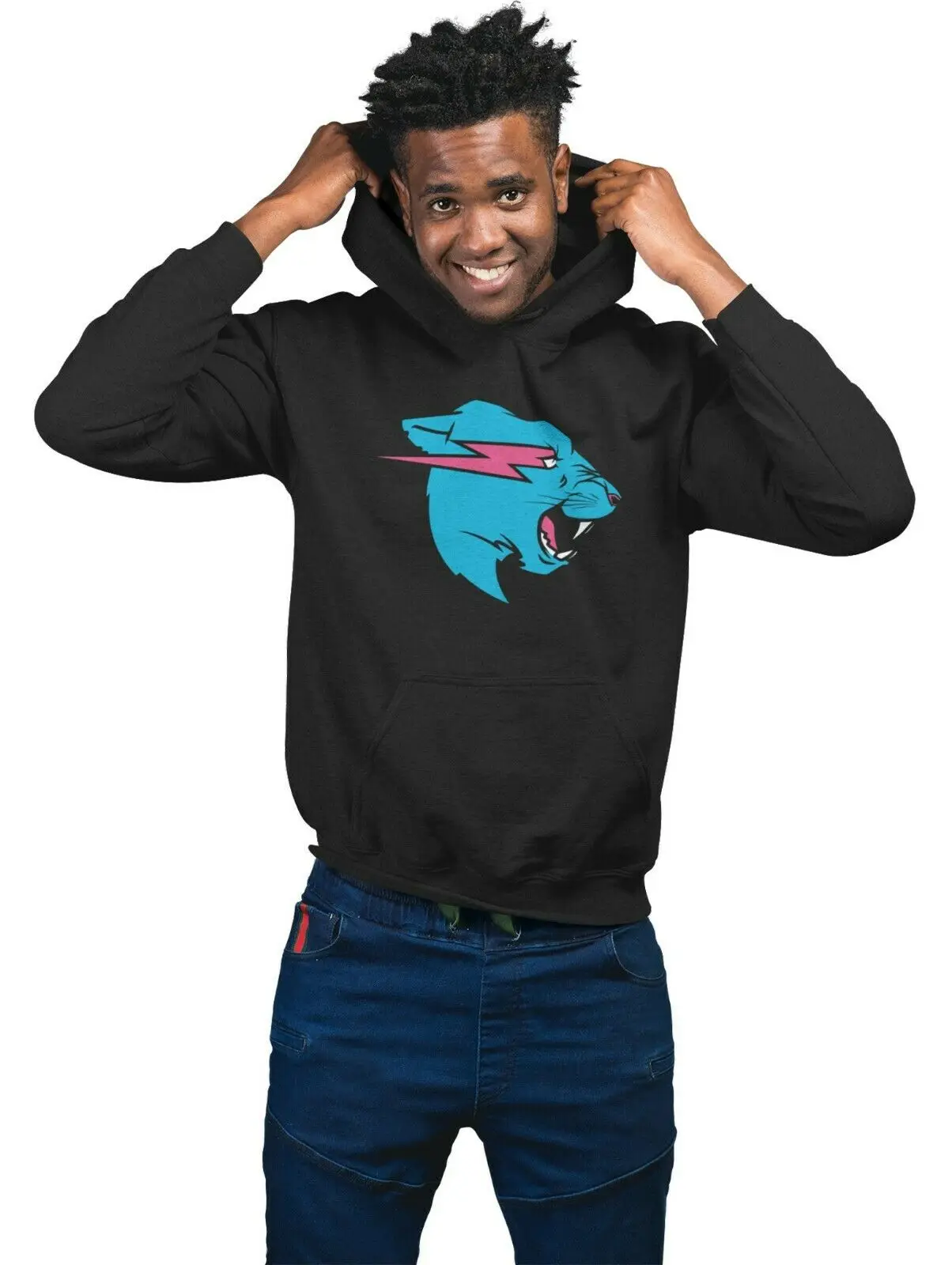 Толстовка с капюшоном или футболкой Мистер чудовище молния кошка YouTuber Merch для