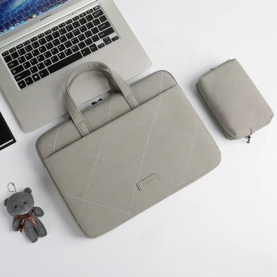 Sets Gray Водонепроницаемая сумка для женщин матовая PU Сумка для ноутбука 13,3 14 15,6 Для Macbook Air 13 A1932 чехол Pro 15 A1707 A1990 чехол - Цвет: Sets Gray