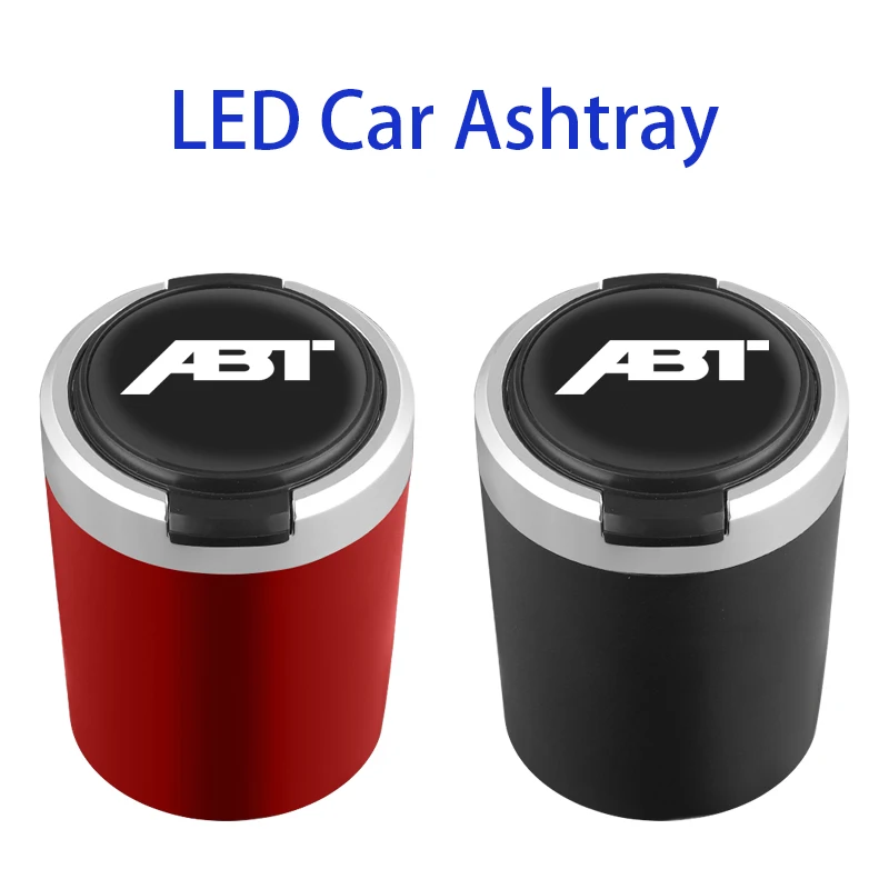 Car Ashtray With LED Lights Cigarette Smoke Holder Smokeless Ash Tray For ABT Audi RS3 RS4 RS5 RS6 RS7 S4 S5 S6 SQ7 TT A5 A4 Q5