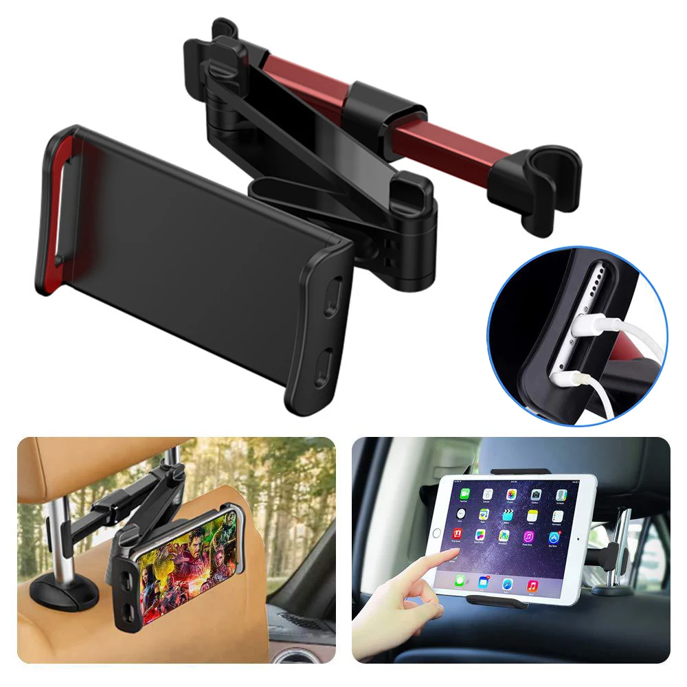 

Adjustable Car Back Seat Bracket for iPad Tablet Phone Holder Rear Pillow Stand Seat Rear Headrest Mounting Bracket 4-10.5 inch