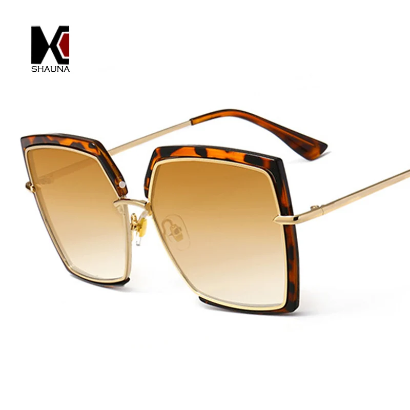 Женские зеркальные солнцезащитные очки квадратные Розовые Очки в полуоправе с