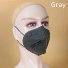 Маска для лица FFP2, защитная маска для рта с фильтрацией 98%, 6-слойная дышащая маска белого или черного цвета