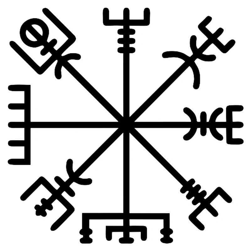 

Classic Viking Rune Vegvisir Talisman Funny Car Sticker and Decal Silver/black Vinyl Auto Car Sticker 15cmX15cm