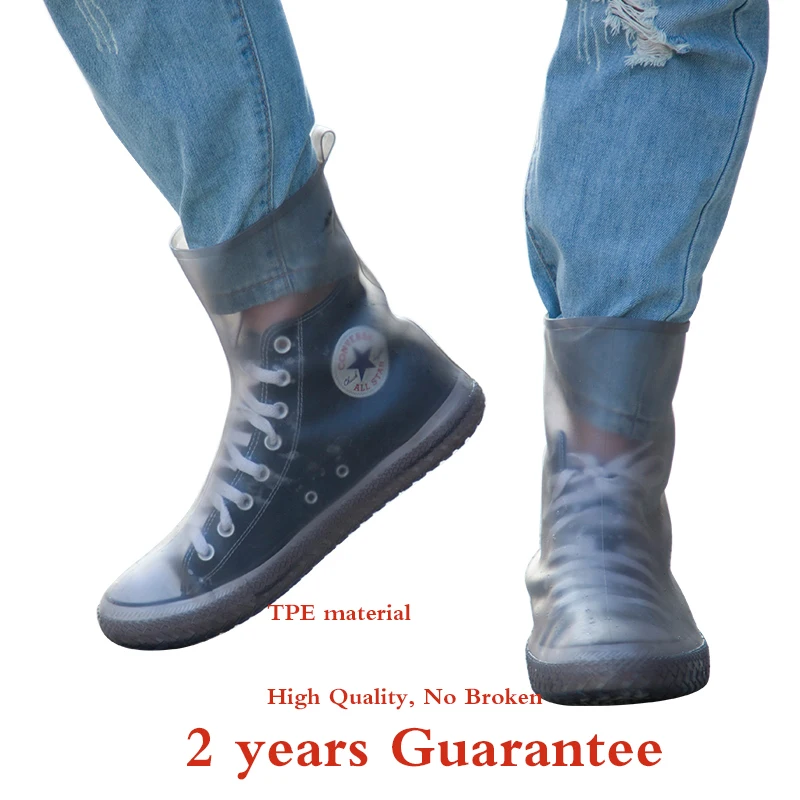

Top quality Women Man TPE Integral Mould Waterproof Reusable high Rain Shoe Cover Rain Boot Anti-skid dustproof Shoes Covers