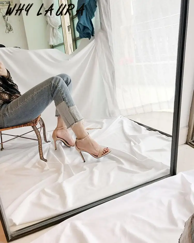 

Women's Sandal Shoes High Heels Open Toe Buckle Ladies' Party Sandal Professional Sandal Summer 2021 Fashion Sandal Size 34-40