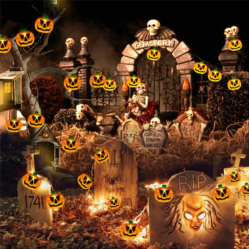 Тыквенные фонари светодиодные струсветильник аккумулятор Рождество Хэллоуин