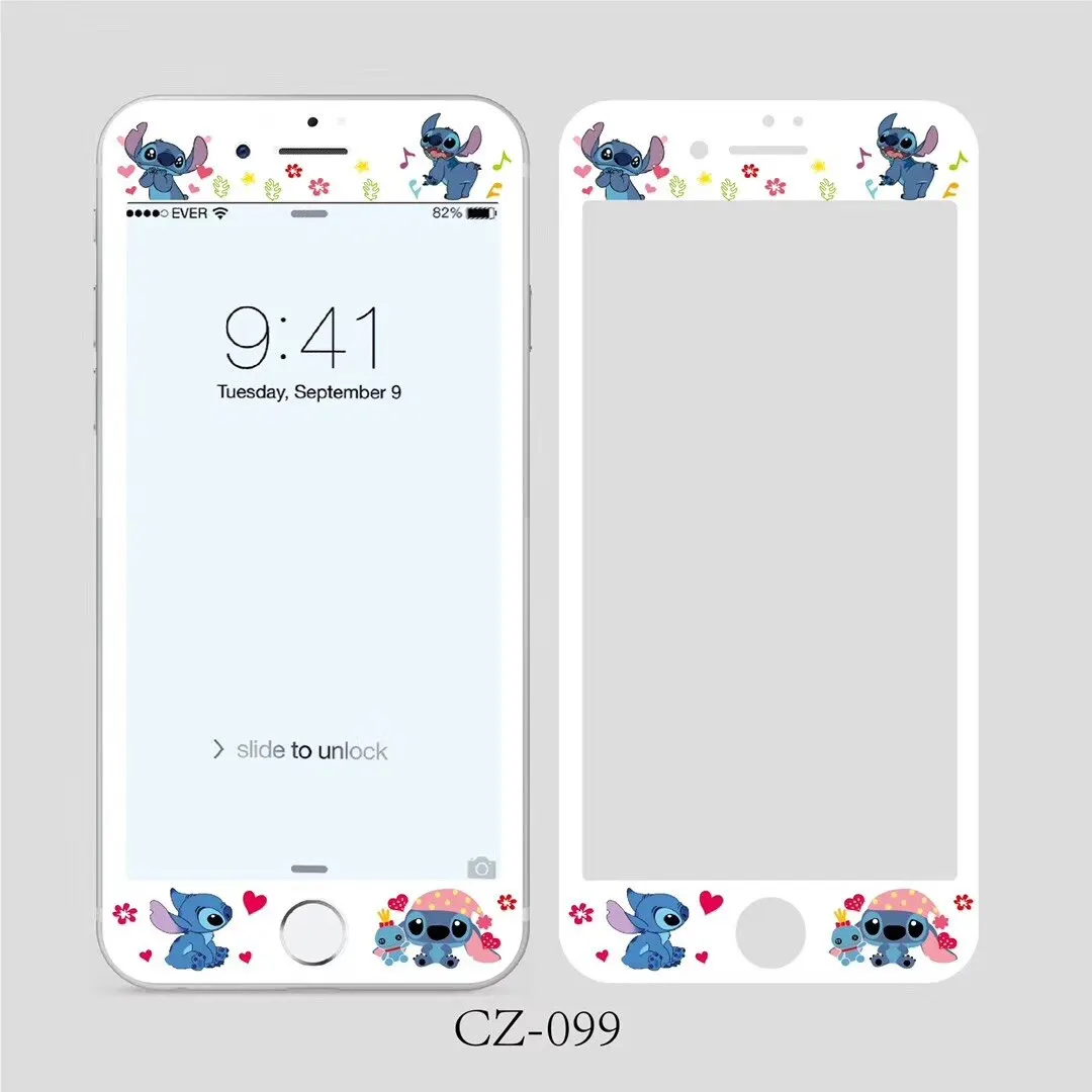 Закаленное стекло с узором стежка для iPhone 6 6s 7 8 Plus Защитная стеклянная пленка для экрана 3D 9H