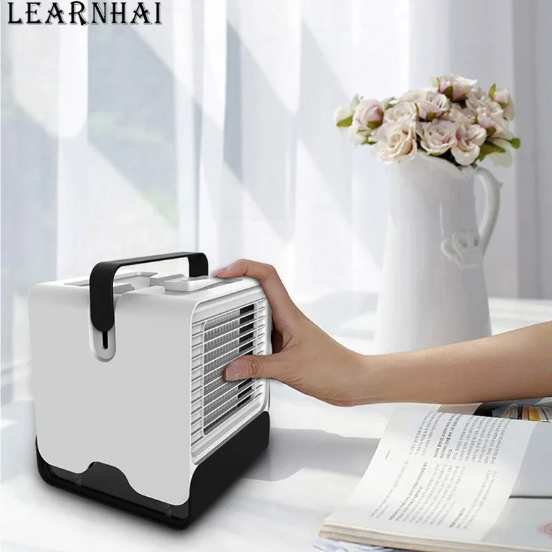 LEARNHAI Mini Air Cooler Fan Portable Digital Air Conditioner Humidifier Easy Cool Purifies Air Cooling Fan for Home Office