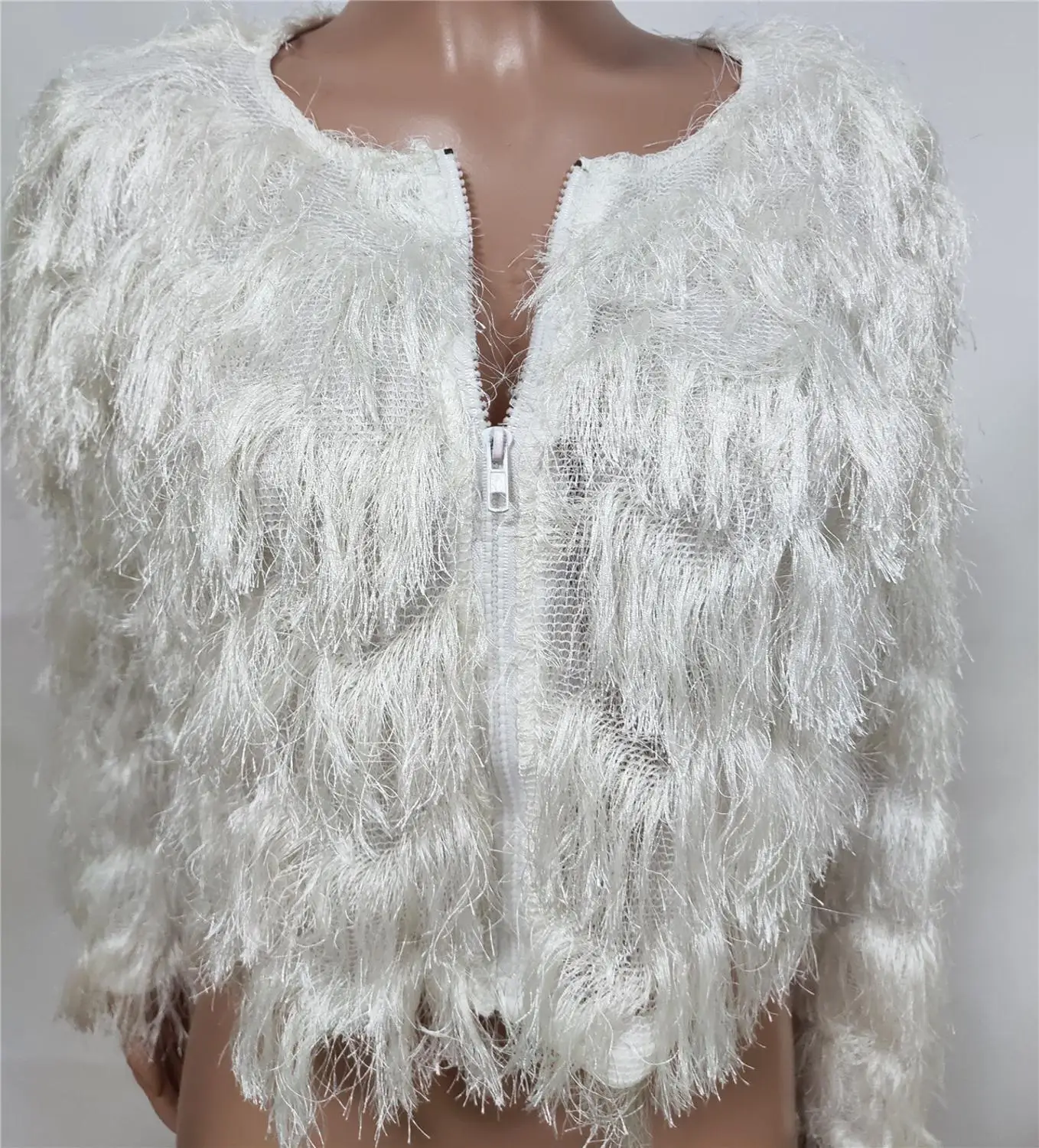 Fashion Cardigan Coat Keep Warm Jacket With Zipper Short Top Long Sleeve Women's Winter Beige White Pale Brown Grey Blue | Женская