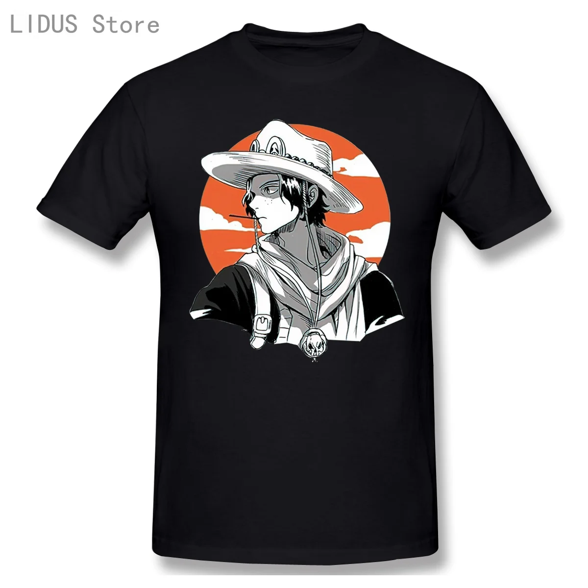 

Japan Anime One Piece Luffy Portgas D Ace Tshirt 100% Cotton T Shirt Short Sleeve T Shirts Casual Tops Streetwear T-shirt