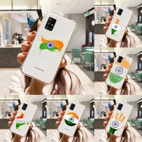 indian flag phone case transparent for samsung a51 a50 a71 a70 a81 m60s note s21 s 20 10 9 8 11 e plus ultra